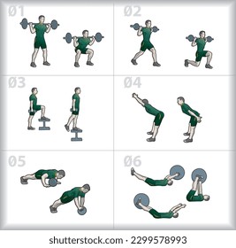 Set of exercises - workout for bicyclist
