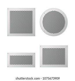 Set of exhaust and supply ventilation grilles. Ventilation and air conditioning system. Vector illustration.