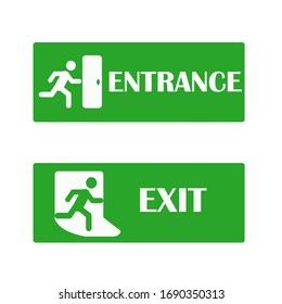 Set Exit Entry Signs White Green Stock Vector (Royalty Free) 1690350313 ...