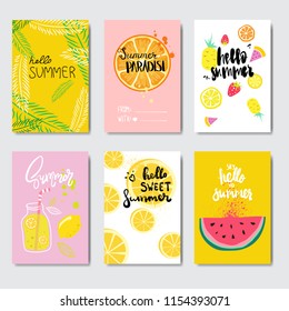 set exotic citrus fruits badge Isolated Typographic Design Label. Season Holidays lettering for logo,Templates, invitation, greeting card, prints and posters. vector illustration