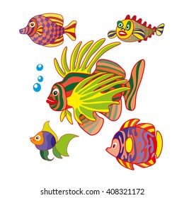 Cartoon Mandarin Fish Stock Vector (Royalty Free) 520254031 | Shutterstock