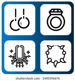 Set of expensive icons such as Rings, Ring, Necklace , expensive