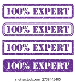 Set of Expert 100% stamp symbol, label sticker sign button, text banner vector illustration .