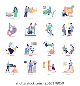 Set of Expert Doctors Flat Illustrations 

