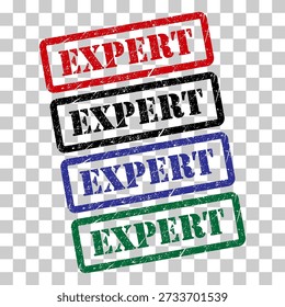 Set of Expert stamp symbol, label sticker sign button, text banner vector illustration .