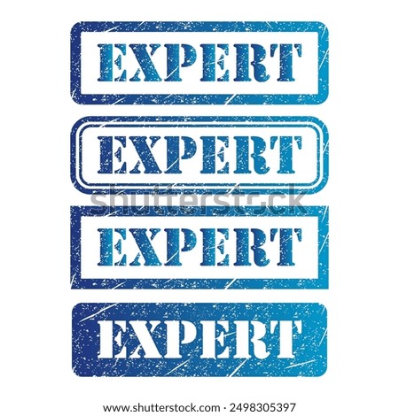 Set of Expert stamp symbol, label sticker sign button, text banner vector illustration .