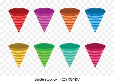 Set Exploding Party Popper Icon Isolated On White Background. Happy Birthday And New Year. Vector 