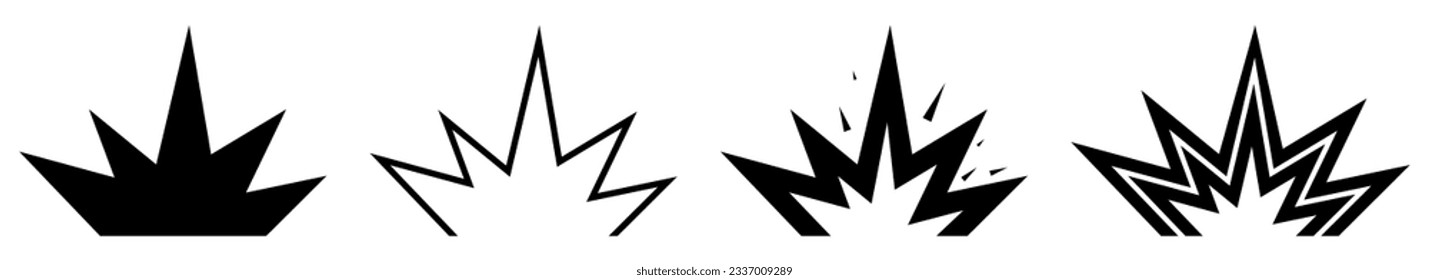 Conjunto de iconos de explosión. Ilustración del vector
