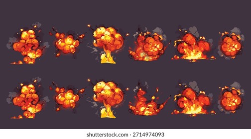 set of explotion edit vector illustration