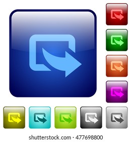 Set of export color glass rounded square buttons