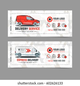 Set Of Express Delivery Service Banner, Poster, Flyer. Fast Delivery Service Concept. Vector Illustration.