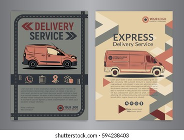 Set A4 Express Delivery Service Brochure Stock Vector (Royalty Free ...