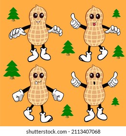 set of expression cute peanut vector