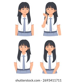Una expresión fija de estudiante de secundaria 