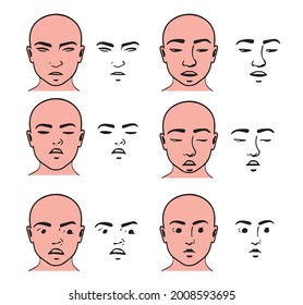 Set of Expressions for Character Creation with Head Model