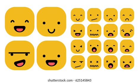 Set of Expressions Emoji Faces