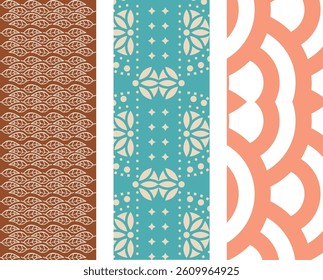 A set of Expressive Brushstroke Seamless Design for Trendy Decor