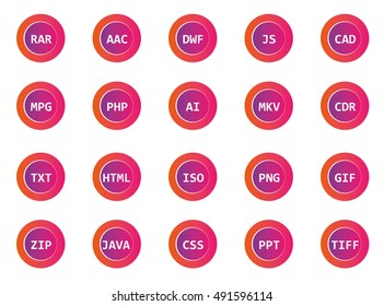 Set of extensions files icons 2