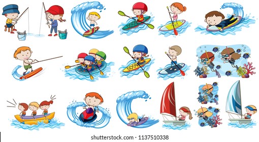 A set of extreme activities illustration