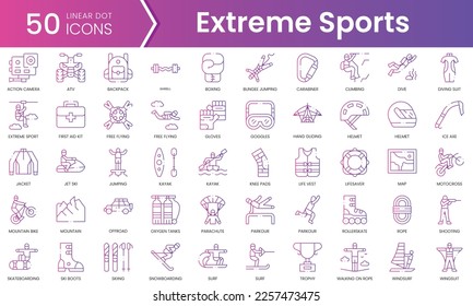 Set extreme sports icons  Gradient style icon bundle  Vector Illustration