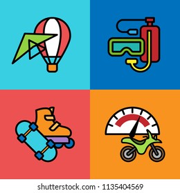 Set of extreme sports icons. Vector illustration