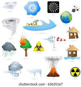 Set Of Extreme Weather Condition Signs Vector