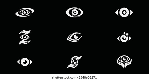 Set of Eye Care Concept Logo Design Template, Eye Care logo design Vector, Icon Symbol
