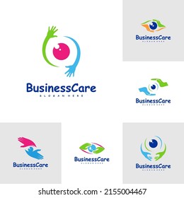Vector de diseño del logotipo Set of Eye Care. Símbolo de icono. Ilustración de plantilla