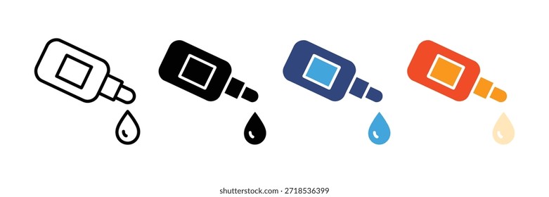 Conjunto de conjunto de icono de gota de ojo aislado sobre fondo blanco.  Ilustración vectorial