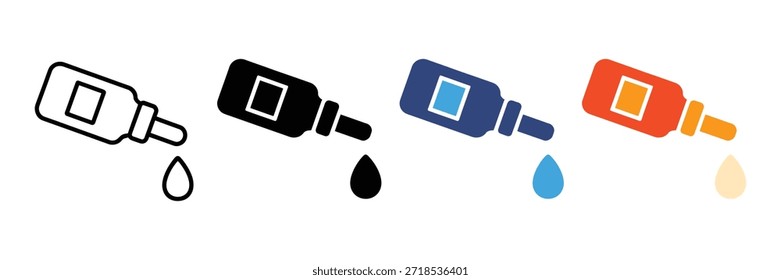 Conjunto de conjunto de icono de gota de ojo aislado sobre fondo blanco.  Ilustración vectorial