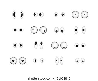 Vector Eyeballs Shifty Wide Eyes Emoticons Stock Vector (Royalty Free)  2267879891