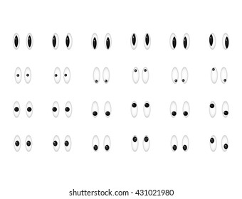 Set of eye emoticon vector isolated on white background. Emoji vector. Eye icon set. Emoticon icon web.