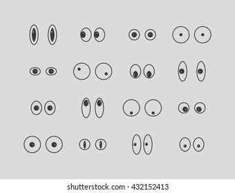 Set of eye emoticon vector isolated on white background. Emoji vector. Eye icon set. Emoticon icon web.