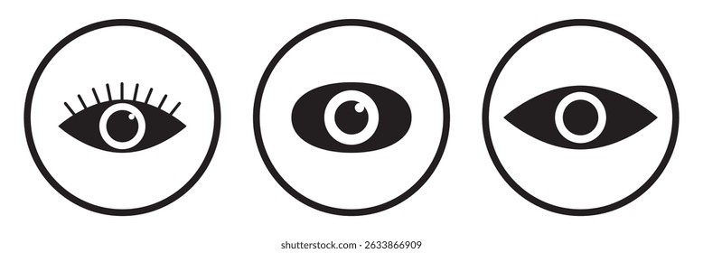 Set of Eye icon Design Template, Icon Symbol. Eye icon vector. Eye sign and symbol. Look and Vision icon. eps 10