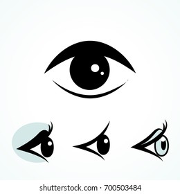 Set of Eye Icons Isolated on White Background. Ophthalmologist Logos or Elements Collection