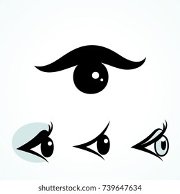 Set of Eye Icons Isolated on White Background. Ophthalmologist Logos or Elements Collection