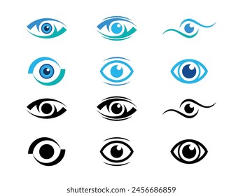 Conjunto de iconos de ojos logo, símbolo de la visión Plantilla de Vector