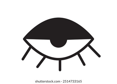 A set of eye icons. Open eye, closed eye, viewing is unavailable. A view or visibility symbol. Isolated vector illustration on white background.