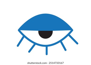 A set of eye icons. Open eye, closed eye, viewing is unavailable. A view or visibility symbol. Isolated vector illustration on white background.