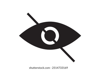 A set of eye icons. Open eye, closed eye, viewing is unavailable. A view or visibility symbol. Isolated vector illustration on white background.