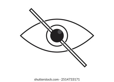 A set of eye icons. Open eye, closed eye, viewing is unavailable. A view or visibility symbol. Isolated vector illustration on white background.