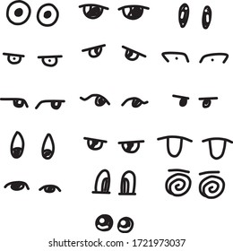 Fifty Styles Cartoon Eyes Stock Vector (Royalty Free) 58856524