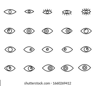 Set Of Eye Icons Vector Illustration