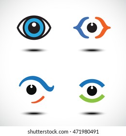 Set of eye icons. Vector illustration