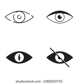 set of eye icons vector template illustration logo design
