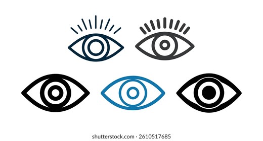 Set of Eye Icons for Vision, Observation, or Surveillance Concepts