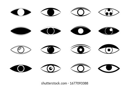 Set of eye line icons. Simple pictograms pack.  eyesight health outline silhouette vector isolated  