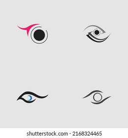 set of eye logo collection on gray background