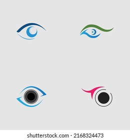 conjunto de colección de logotipos oculares sobre fondo gris