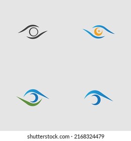 conjunto de colección de logotipos oculares sobre fondo gris